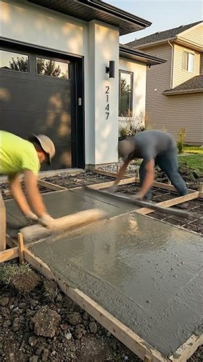 Grass Driveway Transformed Into Luxury Concrete Finish.