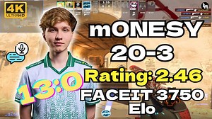 零封！m0NESY和京介龙哥三排顶分局零封对手 (荒漠迷城) | FACEIT均分3750 Elo | 2025.08.18 CS2 POV\u002FDEMO