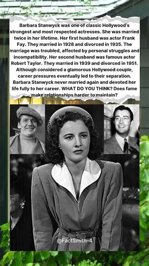 BARBARA STANWYCK 💔 HOLLYWOOD LOVE, MARRIAGE & SACRIFICE 🎭✨