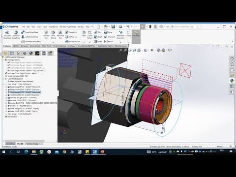 CNC Turning Programming in SolidWorks CAM | CAMWorks #cam #cnc #cad