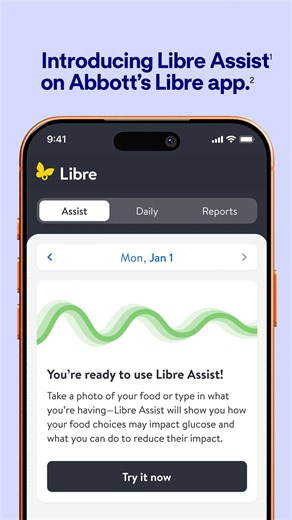 Abbott on Instagram: "What if your food photos could give insights into your health? 👀 We built Libre Assist,¹ a new feature in our Libre app,² to support people living with diabetes. It provides predictions about how food choices could affect glucose levels and tips to help reduce potential impact before eating.³,⁴ 📸 Take a picture. 💡 Get a prediction³ and tips.⁴ 📈 See the data. Visit our link in bio for more. Important Safety Information: Product for prescription only, for Important Safety