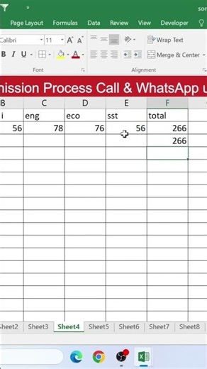 Excel me Total Kaise Kare? | SUM Formula | Excel Hindi Shorts