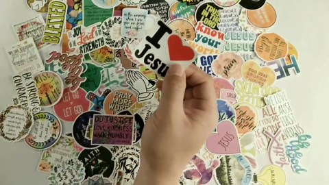 100pcs Jesus Christian Stickers, Bible Verse Faith Stickers, Cross Wisdom Words Decals Stickers for Water Bottles, Religious Christian Easter Gifts Stuff Merchandise for Kids Boys Girls