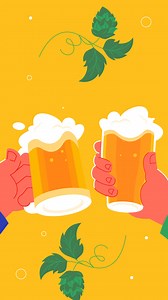 An animation of Flat background for international beer day celebration | Free Stock Video Footage