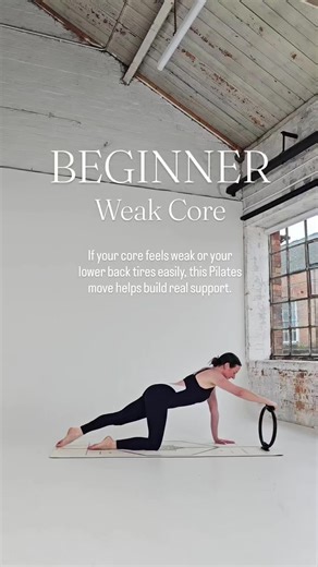 This hands-and-knees swimming variation is a powerful Pilates stability exercise that strengthens the core, lower back, glutes, shoulders, and upper back — without putting pressure on the spine. Pressing into the Pilates ring improves shoulder stability and coordination, helping you move with better control and confidence in everyday life. 👉 Save this to build a stronger, more supported body. ✨ Train with me inside my Virtual Pilates Studio — enjoy unlimited access to over 600 beginner-friendly
