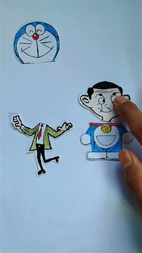 Doraemon 🩵 Mr bean face exchange #shorts #mrbean #doraemon