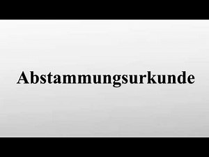 Abstammungsurkunde