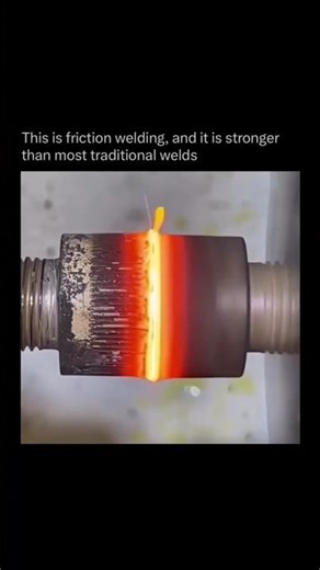 This is friction welding, and it is stronger than most traditional welds. #welding #engineering