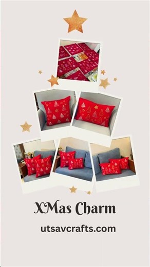 Hand Block Printed Christmas Cushion Covers Pure Cotton Festive Home Décor 2025