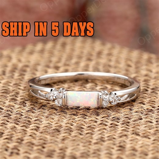 Silver Ring for Women, Vintage Wedding Ring, Opal Engagement Ring, Dainty Ring, Women's Promise Ring, Wedding Band, Vintage Opal Bridal Ring - Etsy