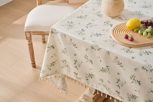 Custom Floral Oilcloth Tablecloth With Tassel Edge – Waterproof, Stain-resistant, Spring Decor - Etsy