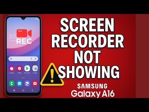 How to Fix Samsung Galaxy A16 Screen Recorder Not Showing Problem | Screen Recorder Missing Fix