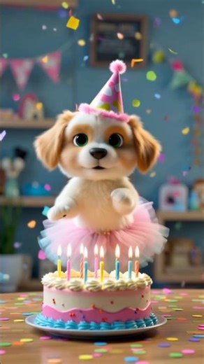 Puppy’s Birthday Dance Party 🎂🐾 #shorts