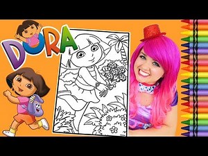 Coloring Dora The Explorer GIANT Coloring Book Page Crayola Crayons | KiMMi THE CLOWN