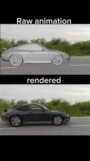 Porsche 911 car vfx animation breakdown #blender #vfx #car #3d