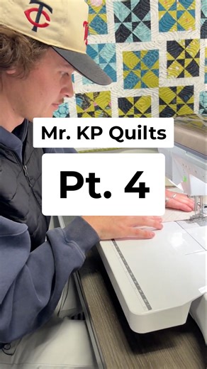 Part 4 is here and Mr. KP is officially behind the machine! 🧵🔥 Stay tuned, it's getting good! 😎 . . . . #GEDesigns #Stripologyruler #quiltingfun #fabric #geasy #ilovestripology #MrKPQuilts | GE Designs