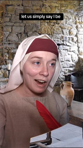 Forgive Margaret glitching, the green screen does not like her wimple  #shirefordshire #fantasyworldbuilding #worldbuilding #fantasy #medieval #renaissance | Erika Algard | Facebook