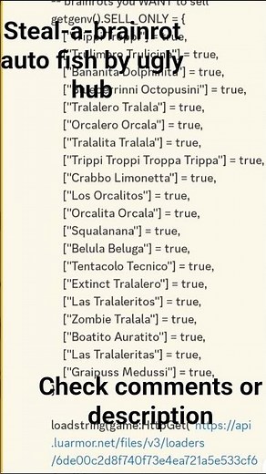 Steal-a-brainrot script auto fish by ugly hub #roblox #stealabrainrot #stealabrainrot #shorts