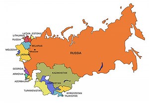 Russia Map for PowerPoint, with Surrounding Countries - Clip Art Maps