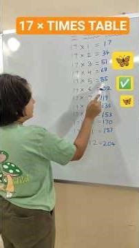 17 Times Table Made Simple 🧠 | बच्चों के लिए आसान तरीका | Easy Trick to Memorize #shots #maths