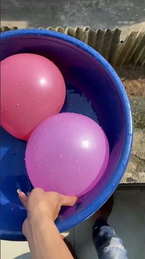 Experiment: Will a water balloon explode when it rolls down from a tall building? 💥🎈#baloon