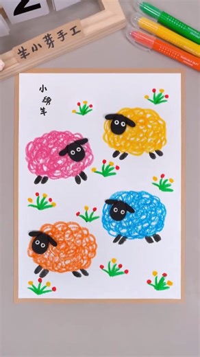 Simple and Easy Drawing Ideas | Creating a Cute Sheep Drawing! 🐑✨ Let’s create an adorable sheep with just a few easy steps! Start by drawing a rounded lime-green circle... | Instagram