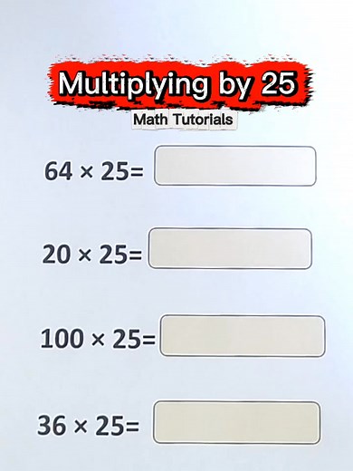 The shortcut ‼️‼️ Multiplying by 25‼️ #MathHacks #mathisfun #MathMadeEasy #basicmath #mathtricks #mathteachergon #MathMadeSimple #Mathhack #mathtechnique #Math #mathchallenge #MathTutorials #mathskills #mathmadeeasy #MathTutor #mathstricksshortcut #mathnotes #fbreelsfypシ゚viralシ #MathChallenge2025 #teachergon #mathtutorials #MULTIPLICATION | Math Tutorials