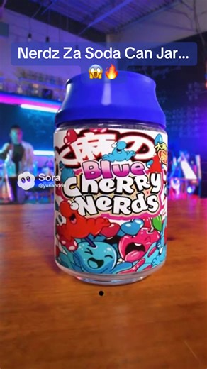 Blue Cherry Nerds soda can jars in a 12-pack built for brands that think different 🤓🔥 eye-catching, smart, and made to stand out on shelves and online — if your packaging isn’t this clever, you’re already behind #mylarbags #zapackaging #sodacan #jar #nerdz