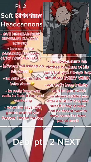 Soft Kirishima Headcannons Pt. 2