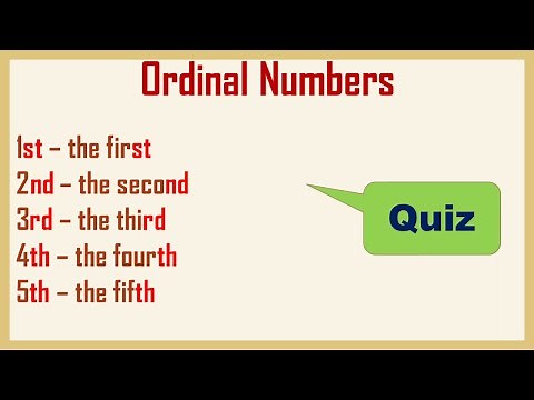 English Ordinal Numbers Quiz