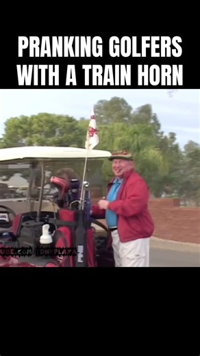 Pranking golfers with a train horn #trending #funny #viral #golf #golfswing