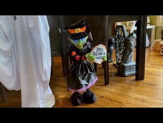 Gemmy (NEW for) 2021 Animated Sign-Holding Witch