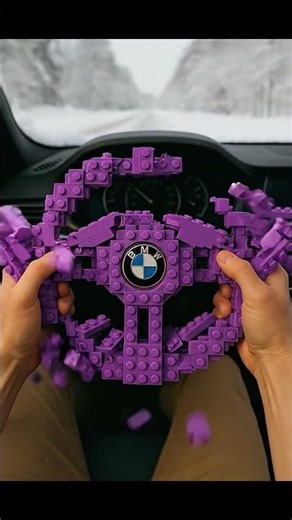 BMW Purple LEGO Steering Wheel — CRISP SATISFYING POV