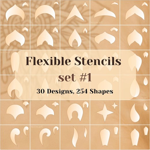 Flexible Stencils Set #1: 30 Designs, 254 Shapes.reusable Stencils for Painting, Mandalas & DIY, Geometric Patterns, Dot Art Tools, Supplies - Etsy