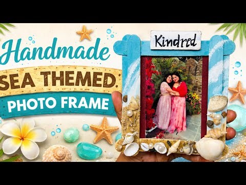 Handmade Seashell Photo Frame Tutorial | Photo frame tutorial #video #seashell #diy #handmade #trend