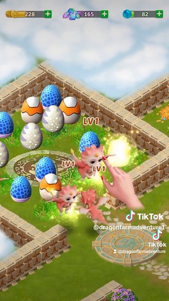 Adorable Pink Dragon Laying Eggs Animation
