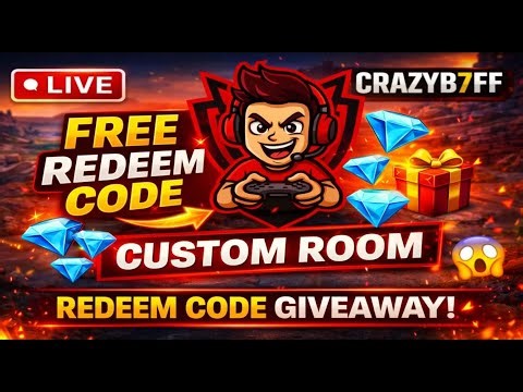 🔴 LIVE FREE FIRE | 🤑FREE REDEEM CODE + DIAMOND GIVEAWAY 💎 | CUSTOM ROOM OPEN