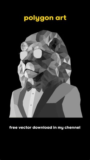 Polygon Art: Illustrious Lion in Low Poly Style