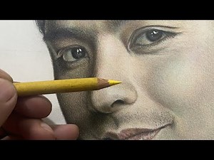Colored Pencil LIVE Realistic Portrait Tutorial- Real Time Layering, Shading, Blending