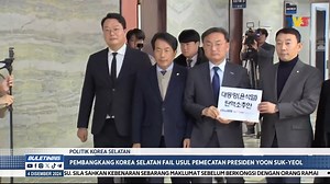 POLITIK KOREA SELATAN | Pembangkang Korea Selatan Fail Usul Pemecatan Presiden Yoon Suk-Yeol Enam parti politik pembangkang Korea Selatan memfailkan usul pemecatan Presiden Yoon Suk Yeol hari ini. | Buletin TV3