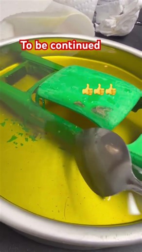 Plastic model car paint strip with brake fluid #handsonbuild