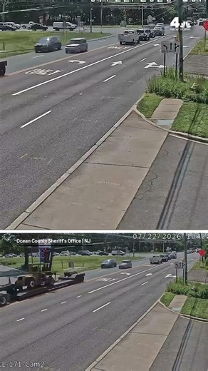 Sparks fly as semi trick brings down utility pole and electrical wires on busy NJ street