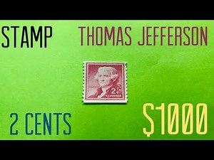 Stamps Thomas Jefferson 2 cents red 1954 | Josershina in world