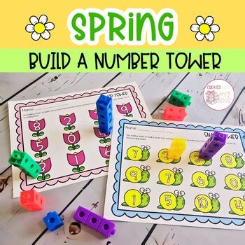 Spring March Number Towers Counting to 10 Mats Composing Numbers Kindergarten