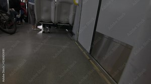 Door closing from the inside on a skytrain in Vancouver