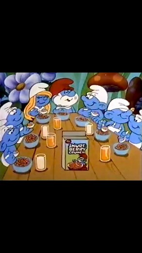 1980s Saturday morning fun with Smurfberry Crunch Cereal. Want some? #saturdaymorning #cereal #tv #cartoons #80s | Recaptured80s
