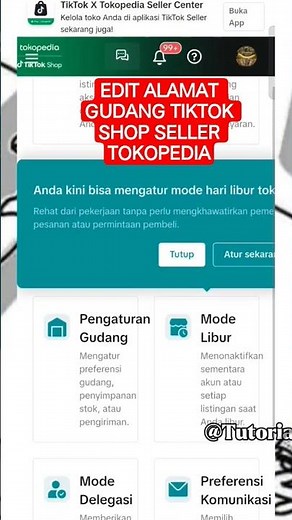 edit alamat gudang tiktok shop seller Tokopedia 2025 #tutorial #tips #tiktokshopsellercenter