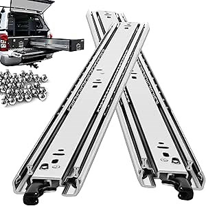 with Lock Heavy Duty Drawer Slides Full Extension Side Mount 14 16 18 20 22 24 26 28 30 32 34 36 40 Inch 150 Lbs Metal Dresser Cabine Rails Tracks Glides Runner 1 Pair (with Lock, 30 Inch)