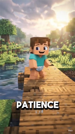 Sometimes patience can build the way forward in Minecraft 🙂🌉