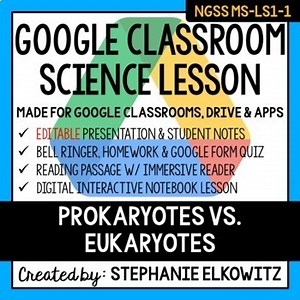 MS-LS1-1 Prokaryotes vs. Eukaryotes Google Classroom Lesson